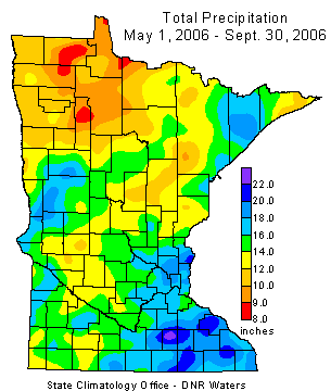 May 1 to September 30 2006 Precipitation Map