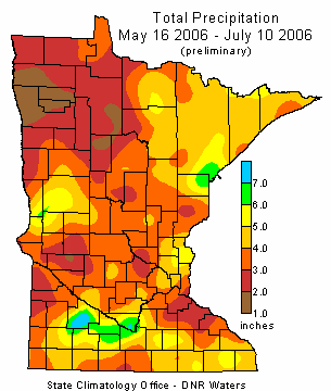 May 16 to July 10 2006 Precipitation Map