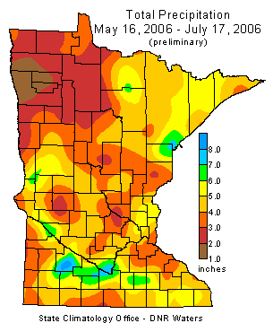 May 16 to July 17 2006 Precipitation Map