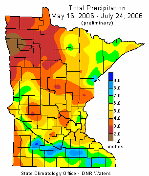 May 16 to July 24 2006 Precipitation Map