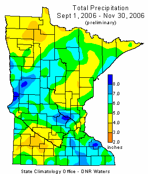 September 1 to November 30 2006 Precipitation Map