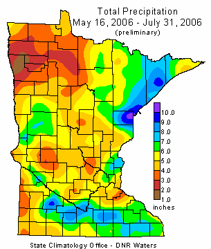May 16 to July 31 2006 Precipitation Map