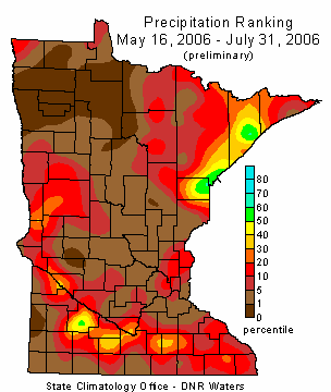 May 16 to July 31 2006 Precipitation Ranking Map