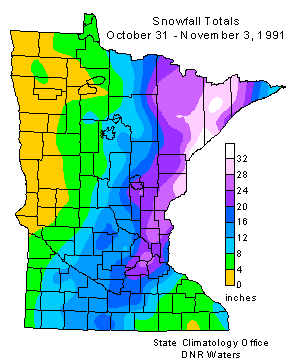 Snow Totals from the Halloween Blizzard